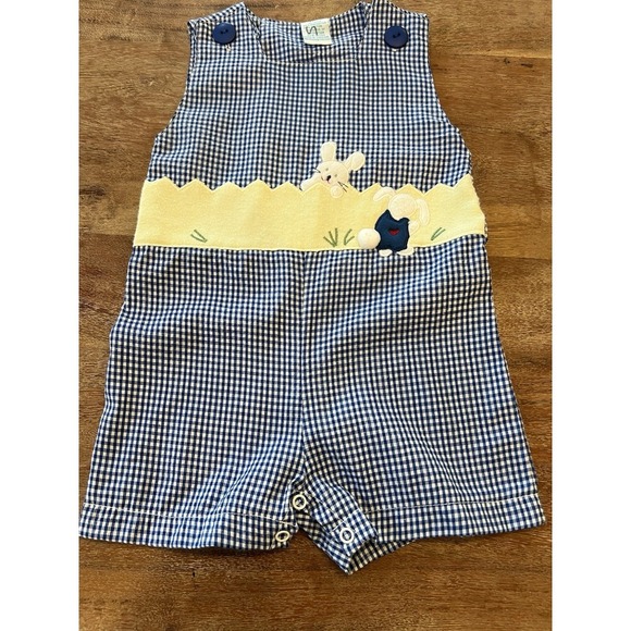 Easter Jon Jon Romper Bunny Baby Toddler Boy Size 3-6 Months - Picture 1 of 7